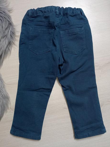 Chlapčenské tmavomodré podšité rifle h&m (92), h&m,92