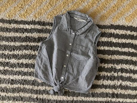 Károvaná košielka s uzlom, h&m,140