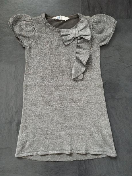 Strieborne saty 5-6r, h&m,116