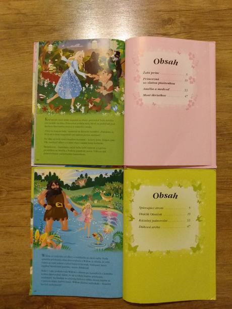 Barbie ružová kniha rozprávok, zelená kniha rozprá, 