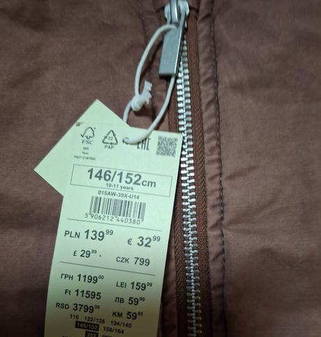 Bombera reserved, reserved,134 / 140 / 146 / 152