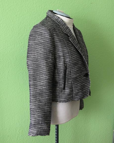 Sivostrieborné efektné sako tara, xl, xxl