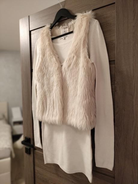 Kožušinová vesta, h&m,s