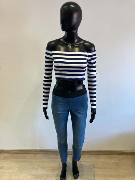 Dámske crop top tričko dlhý rukáv, s