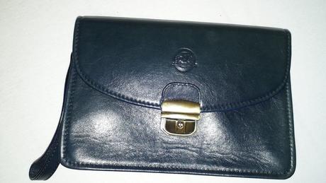 Petrolejová kožená clutch kabelka,