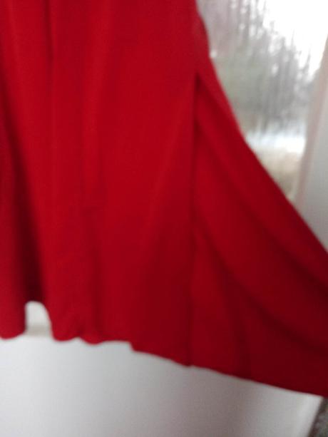 Červené široké nohavice s rozparkom, s