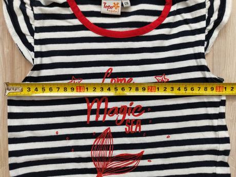 Pásikavé tričko s aplikáciou, 128