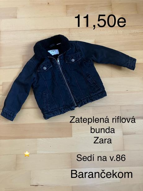 Zateplená riflová bunda, zara,86