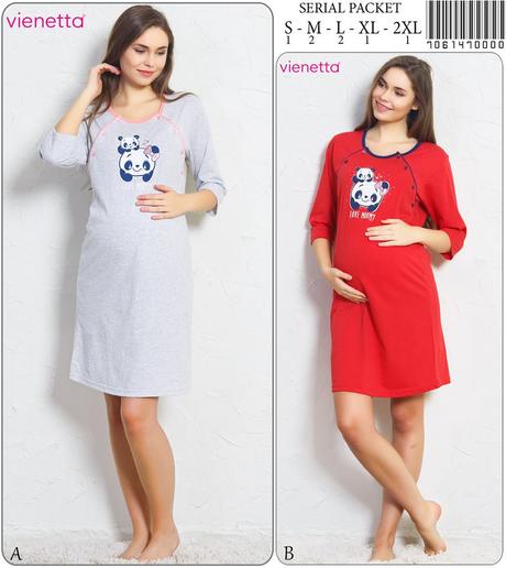 Materská nočná košeľa na dojčenie do pôrodnice, vienetta secret,l / m / s / xl / xxl