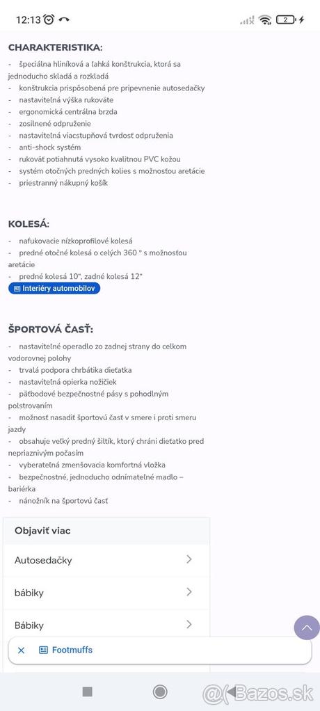 Kočík trojkombinacia camarelo, camarelo,camarelo baleo