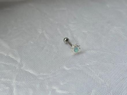 Strieborný piercing slniečko, 