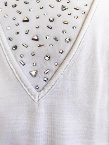 Luxusný top/ tričko s kamienkami, favab,xl