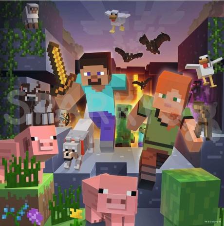 Ravensburger puzzle minecraft biomes 3x49 dielikov, 