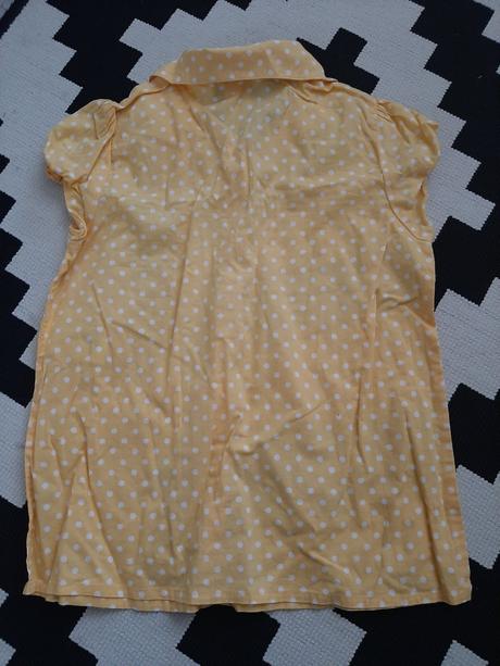 Krásna žltá bodkovaná bluzička h&m na 6-8r., h&m,128