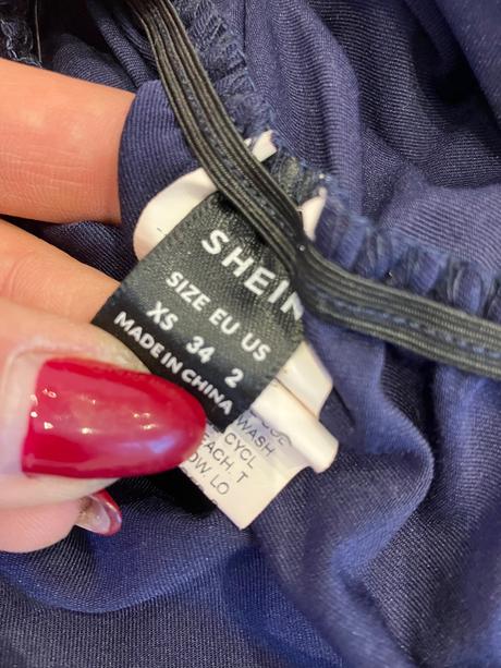 Dámske tričko nariasené tmavomodré shein (xs), xs