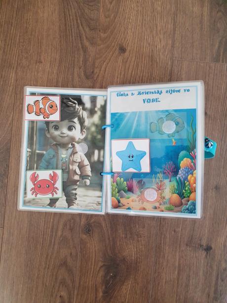 Pracovný zošit na suchý zips pre chlapčeka od 1 ro,