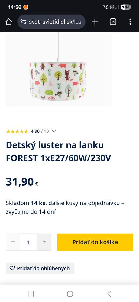 Detský luster lesné zvieratá, 