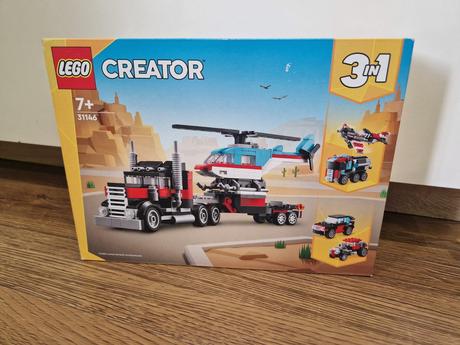 Lego creator  nákladiak s korbou a helikopterou, 
