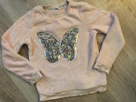 Mikinka fleece motýlik 8-10 rokov, h&m,134