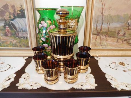 Karafa +6 pohárikov top top stav,, 