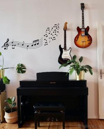 Nálepky na stenu - notová osnova, 