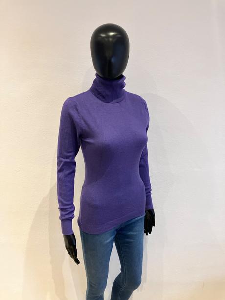 Dámsky fialový rolák, tu,m