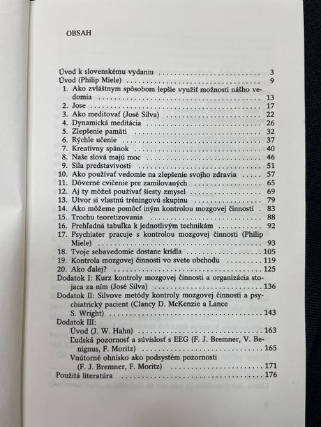 Kniha - ovládanie vedomia silvovou metódou,