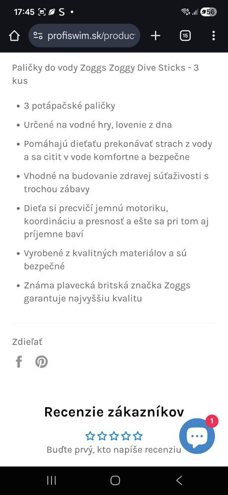Zoggs na potápanie, 