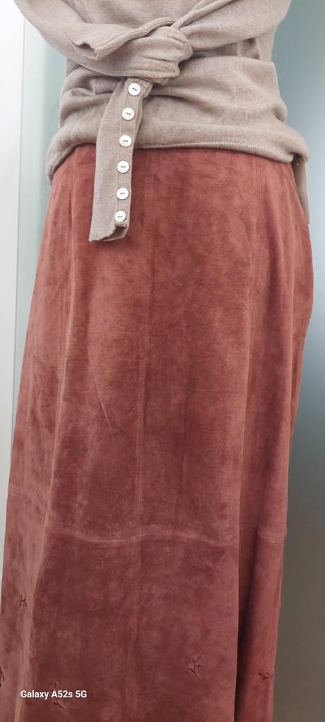 Kožená jelenicová sukňa nová, m