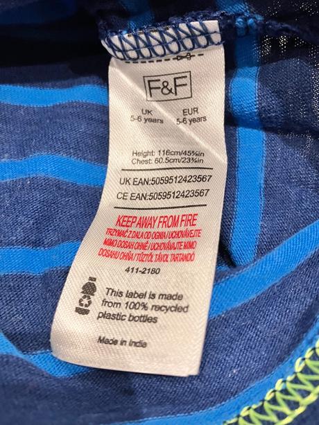 Chlapčenské pásikavé tričko s dinosaurom f&f (116), f&f,116