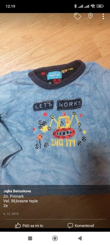 Flisova mikina, primark,98