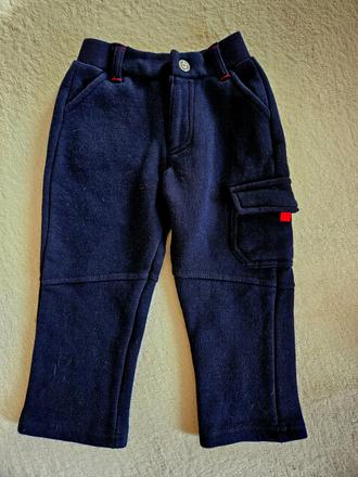 Tmavomodré hrubšie teplákové nohavice 24m, 92