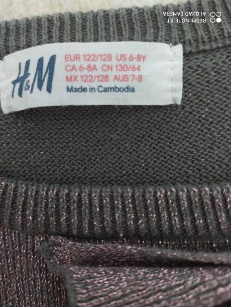 Vianočné, nenosené, opraté trblietavé šaty 122/128, h&m,122
