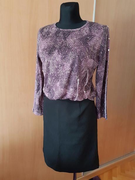 Fialový vzorovaný top s ozdobnými nitmi lko, l