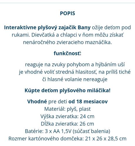 Interaktívny zajačik alltoys, 