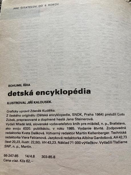Detská encyklopédia bohumil říha j.kalousek (1985), 