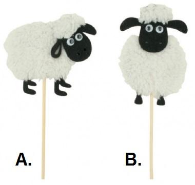 Ovečka plyšová zápich 5 cm + špajla,