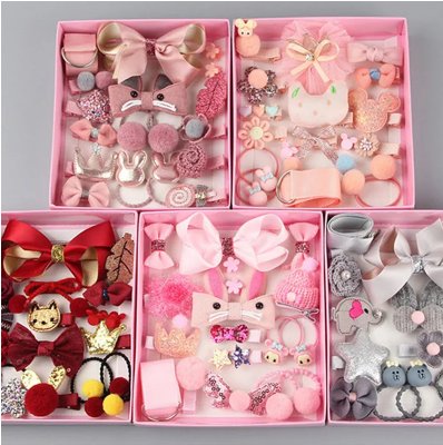 Sada dievčenských šperkov do vlasov 18 ks, 4 farby, 