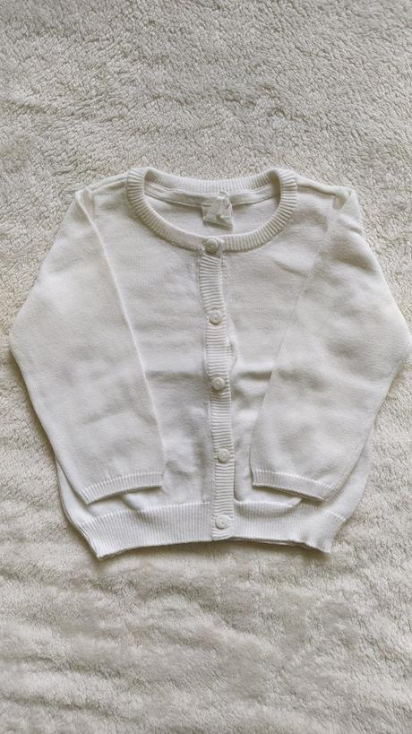 Biely svetrik, h&m,68