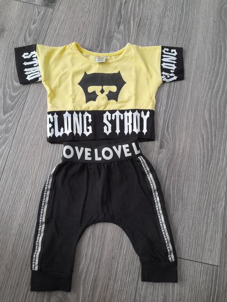 Zlto čierny letný overal 62/68, kids,68