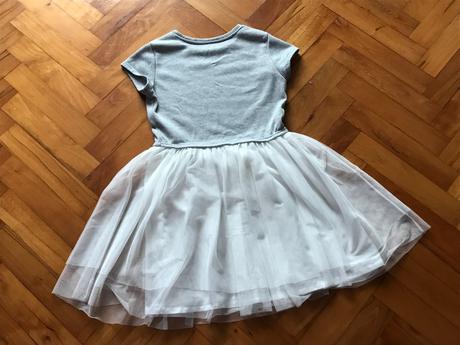 Dievčenské šaty sivé s bielou tylovou sukňou, pepco,164