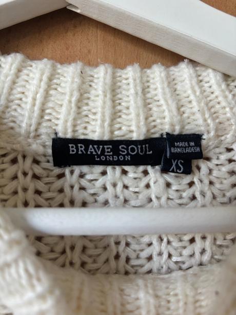 Biely pulover brave soul, xs