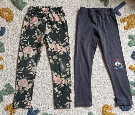 2x handmade bavlnené legíny, lily grey, 104, 104