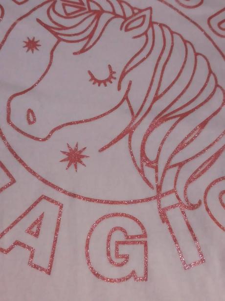 Tričko s jednorožcom ružové, málinko nosené, f&f,140