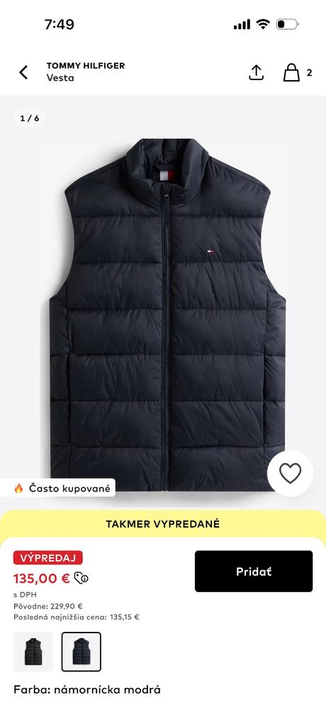 Panska vesta, tommy hilfiger,xl