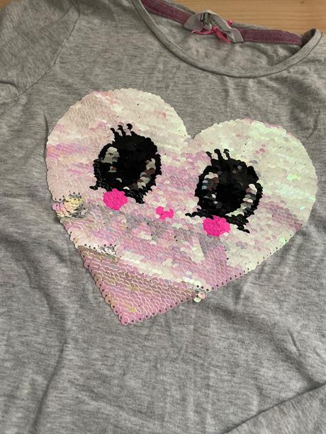 Tričko srdiecko 6-8 rokov, h&m,122