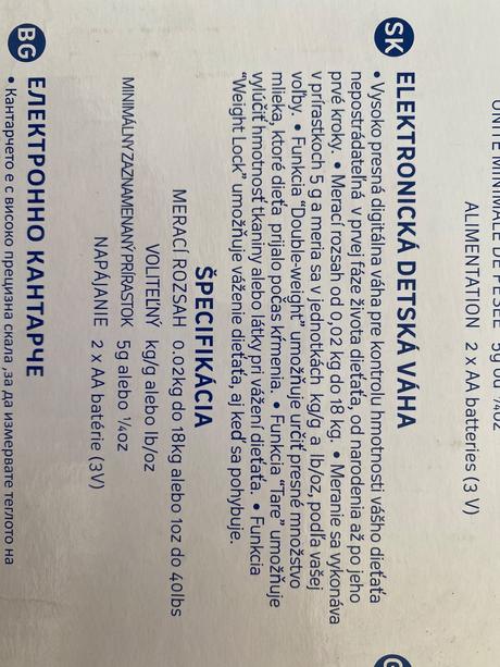 Detská váha, nuvita