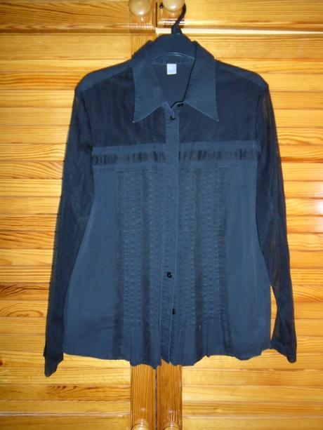 Strečová košeľa so sieťovanými rukávmi, next,44