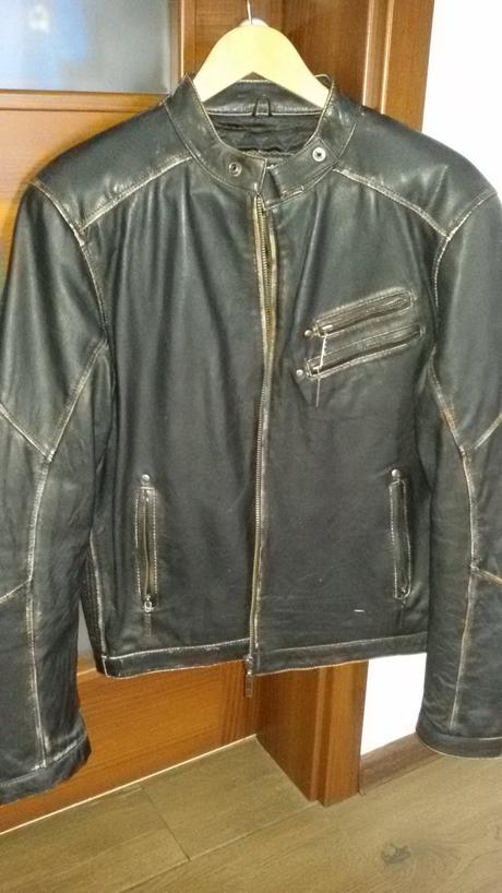 Kožená podšitá bunda, l