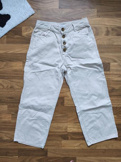 Dámske béžové 7/8 nohavice, 38